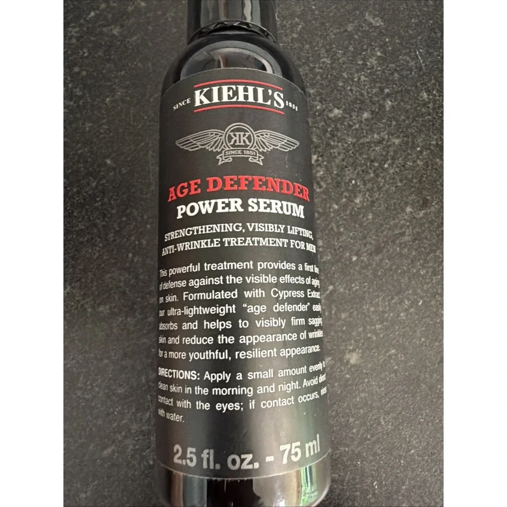 Kiehl's Age Defender Power Serum Anti Wrinkle Treatment Men 2.5oz 75 ML NEW